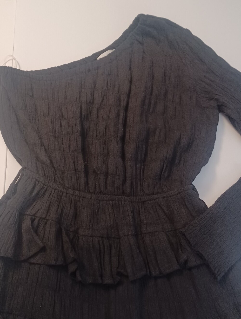 Hello Molly Black One-Shoulder Ruffle Mini Dress - Picture 3 of 6